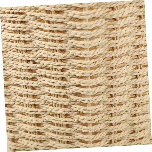 Vista 8 de Zerodeko Cesta de ratán de hierro, beige, bote de basura abierto