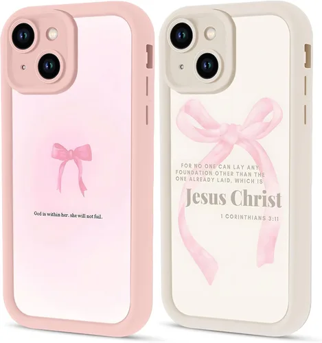 Vista 61 de Paquete de 2 fundas protectoras para iPhone 8 Plus/7 Plus de 5.5 pulgadas con collage de versículos bíblicos de Jesús para mujeres y niñas, diseño