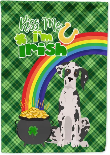 Vista 102 de Caroline's Treasures WDK4731GF - Bandera decorativa para jardín del día de San Patricio, color negro y tostado, Airedale Terrier, para jardín