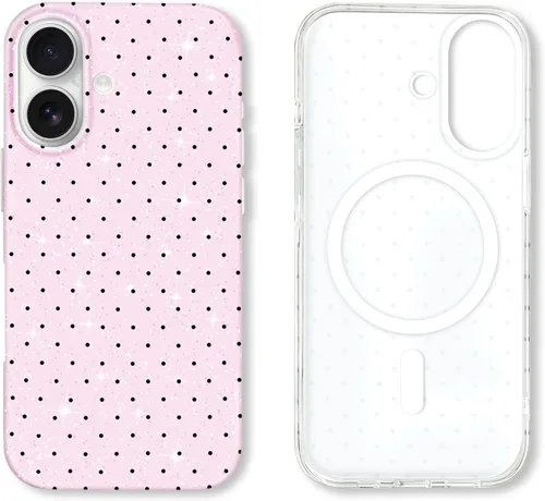 Vista 24 de Hython Funda para iPhone Air, diseño estético de lunares lindos, funda simple de 6.5 pulgadas, delgada, antiarañazos, parachoques de TPU suave, a