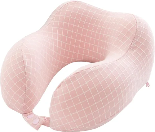 Vista 8 de Home-Complete Almohada de viaje – Almohada de espuma viscoelástica con funda lavable – Almohadas de cuello para dormir en aviones, trenes, Negro