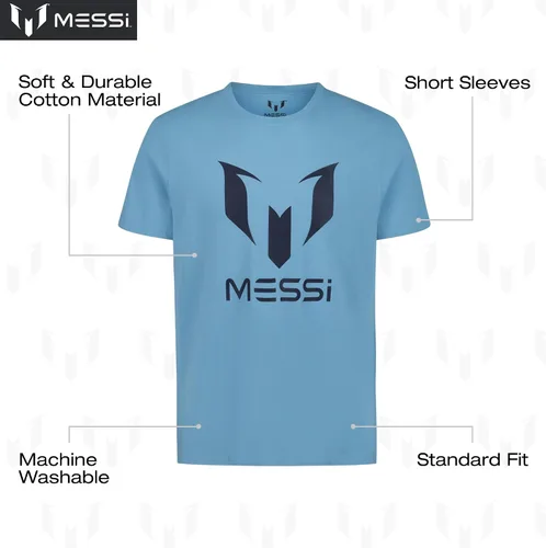 Vista 3 de Messi Men's Wingstar Logo Tee, Lifestyle Short Sleeve T-Shirt, Standard Fit with Graphic