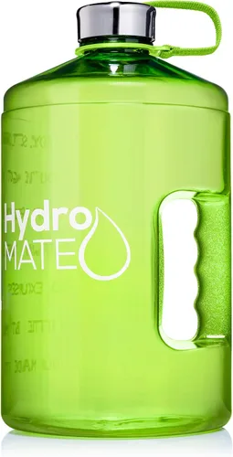 Vista 2 de HydroMATE - Botella de agua con frases motivadoras, de 64 onzas, con marcas de tiempo, sin BPA, botella reutilizable con asa, a prueba de fugas