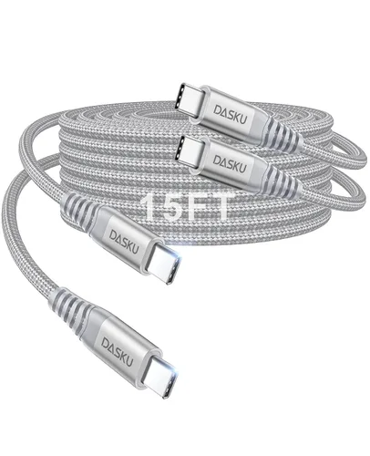 Vista 70 de Dasku iPhone 17 USB C a USB C de carga rápida, 60 W (3.1 A), paquete de 2 cables cargador de carga de 3 pies tipo C para iPhone 17/16/15/15 Plus/15
