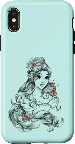 Vista 5 de iPhone 16 Disney Beauty & The Beast Floral Belle Sketch Case