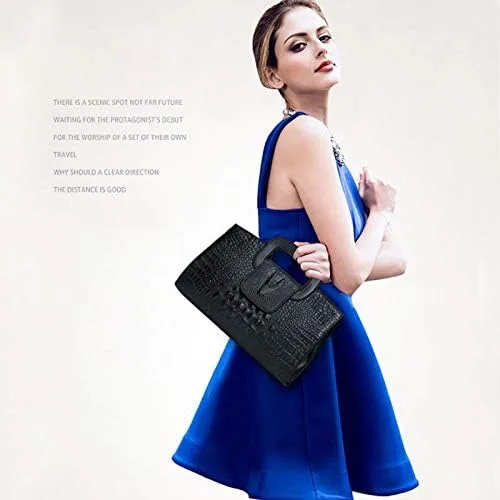 Vista 4 de Goclothod Bolso de mano con asa superior para mujer estilo vintage con solapa bandolera