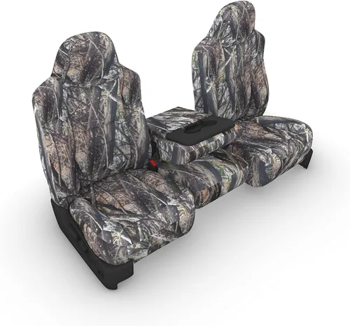 Vista 2 de Fundas pasa asientos Durafit Seat para Ford modelos 2002-2010, F250/F350/F450/F550, 40/20/40, con respaldar alto y camuflaje a elección