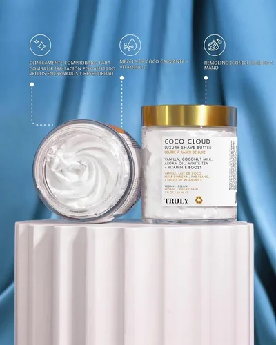 Vista 3 de Truly Crema de afeitar de lujo Fórmula de afeitado ultrahidratante para una piel suave y sedosa