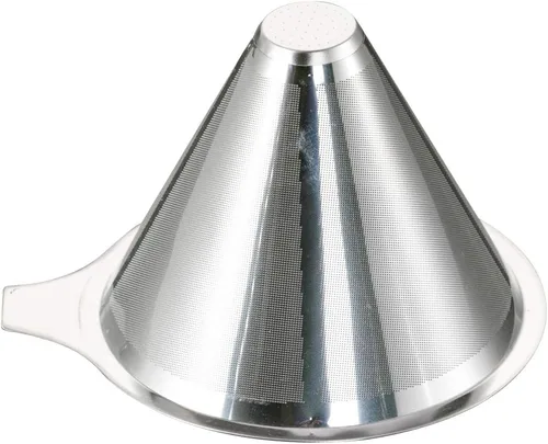 Vista 7 de Filtro de café de acero inoxidable sin papel Reutilizable Lento Goteo Metal Cono Café té infusión (sin base)