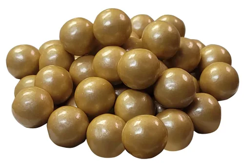 Vista 3 de Bolas de goma de mascar de oro perla – 2 libras redondas de bolas de goma brillantes para bufés de dulces, graduaciones y fiestas