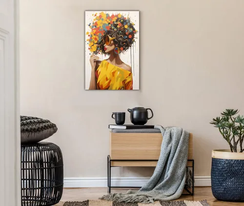 Vista 111 de Arte de pared afroamericano, decoración de rey y reina bailarín negro para sala de estar, arte de pareja de amor negro para dormitorio, lienzo
