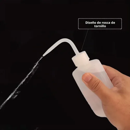 Vista 3 de 2 botellas de plástico de lavado de seguridad de 250 ml 8.5 oz, color negro