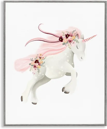 Vista 10 de Stupell Industries Arte giclée enmarcado de unicornio galope pastel por Studio Q