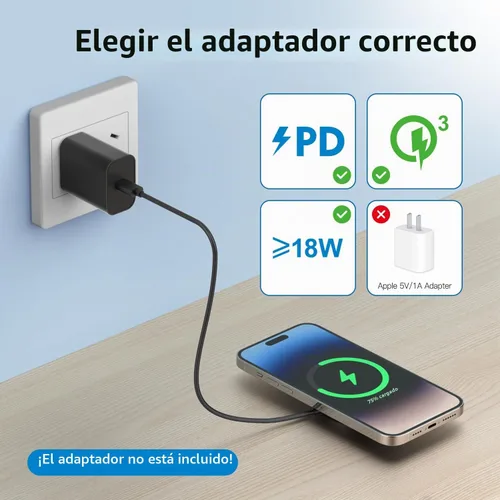 Vista 8 de Cargador inalámbrico magnético para iPhone 15W Max Fast Mag-Safe almohadilla de carga inalámbrica compatible con iPhone 16/16 Plus/16 Pro/16 Pro