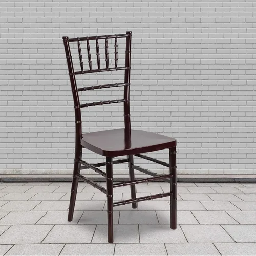 Vista 2 de Flash Furniture HERCULES PREMIUM Series Silla apilable de resina de caoba Chiavari Weddings And Parties, Durable Resin, Easy To Clean