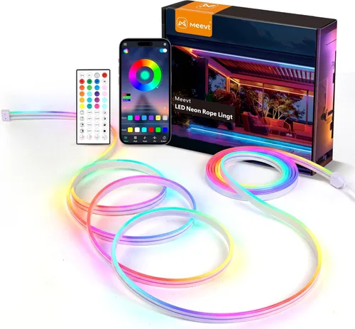 Vista 11 de Cuerda de luz de neón, tira de luz LED de neón RGB, impermeable
