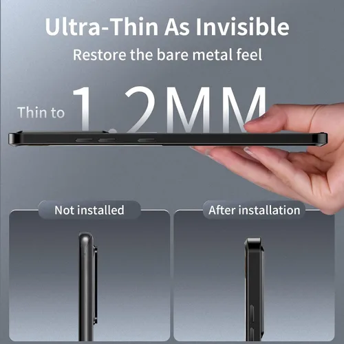 Vista 5 de Funda de metal para Galaxy S23 compatible con MagSafe Wireless Chager a prueba de golpes, bloqueo de seguridad de parachoques de metal esmerilado