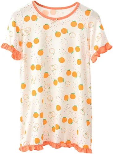 Vista 4 de Camisón de princesa de verano para niñas, pijama modal de manga corta