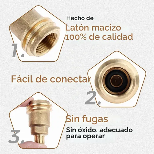 Vista 3 de Tuerca Macho 5042 QCC1, Adaptador de Manguera de Conexión de Gas Propano con Rosca de Tubería Macho de 1/4" Conexiones de Conexión Rápida de Propano