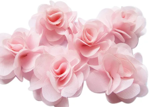 Vista 65 de YYCRAFT Paquete de 30 diademas de flores de gasa de 2 pulgadas, color rosa bebé