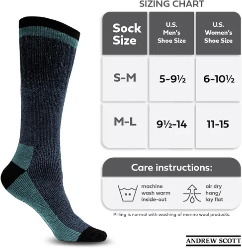 Vista 6 de Andrew Scott Calcetines para botas de lana merina para senderismo, 6 pares, para hombre
