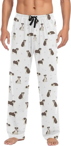Vista 26 de Ollabaky Pantalones de pijama para hombre, pantalones de pijama con bolsillos, pantalones de descanso para hombre Multi 01