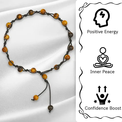 Vista 186 de Amazing Gemstone Crystal Anklet Ankle Bracelets for Women - Waterproof Beaded Healing Crystal Anklets, Plus Size Chakra Gemstone Bead Anklet