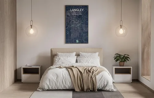 Vista 3 de MG Global Lienzo colgante moderno de Langley Estados Unidos 8 x 12 12 x 18 16 x 24 20 x 30 24 24 x 36 pulgadas, arte minimalista de pared