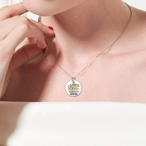 Vista 6 de YFN Regalo de graduación de plata de ley, collar con colgante inspirador, joyería de graduación para mujer