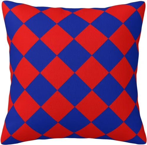 Vista 29 de Aspen - Fundas de almohada doradas y azul princesa a cuadros retro para sofá, fundas de cojín decorativas para decoración del hogar, habitación