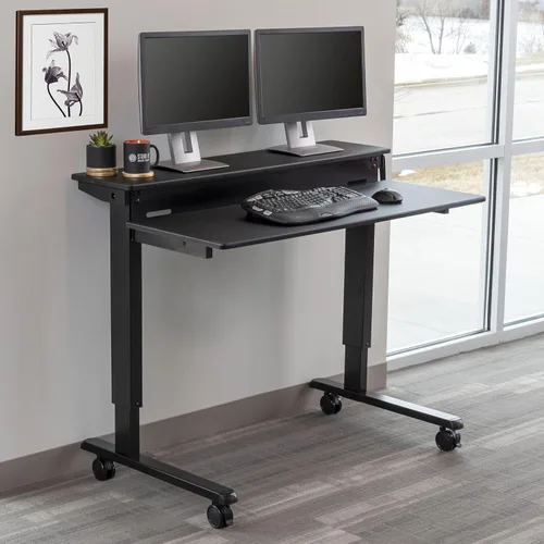Vista 2 de DESK STORE - Escritorio para computadora ajustable para estar sentado o parado