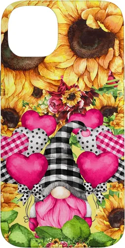 Vista 15 de Cute Sunflower Pattern for Women Pink Valentines Gnome Case for iPhone 17