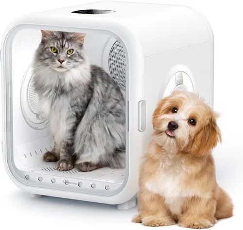 Vista 10 de HomeRunPet Secador para gatos, caja automática y silenciosa de 360° eficiente con control inteligente de temperatura, ideal para perros pequeños