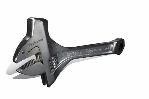 Vista 3 de Llave ajustable de minería Proferred T10001 con martillo, acabado cromado, 12 pulgadas