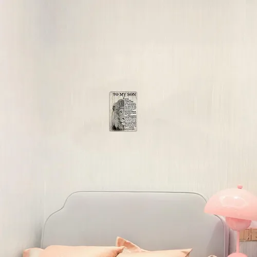 Vista 5 de Placas para decoración de regalo para hijo Mi Hijo Nunca Olvides Que Te Amo Sé Amado de Mamá Letrero de Metal de Hojalata 8x12 Pulgadas