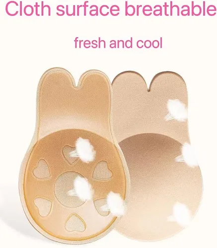 Vista 7 de RULASIN Fundas sin pezón, cinta de silicona para levantamiento de senos, brasier invisible adhesivo reutilizable para mujer