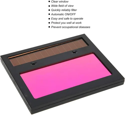 Vista 2 de Lente de oscurecimiento auto solar, lente de reemplazo de casco de soldadura de placa de atenuación pequeña LCD, lente de reemplazo de soldadura LCD