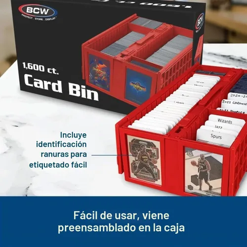 Vista 5 de BCW Contenedor de tarjetas coleccionables (paquete de 2, rojo) Capacidad para hasta 1600 tarjetas Caja de almacenamiento de plástico