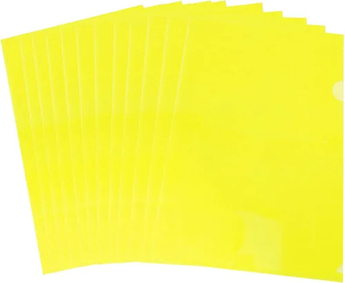 Vista 6 de Fundas transparentes tipo L para documentos A4, bolsillos seguros para proyectos, 12 piezas, color azul Carpeta de proyectos de carga superior