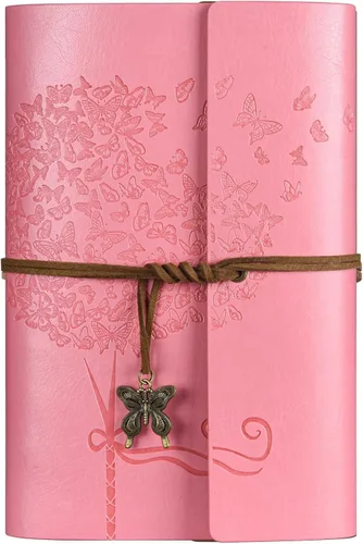 Vista 11 de OMEYA Cuaderno de cuero para diario, planificador de diario de escritura recargable, regalos para mujeres, hombres, niñas, hermanas, amigos