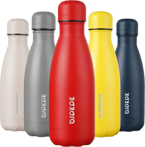 Vista 106 de [Usado] BJPKPK Botella de agua pequeña aislada de 12 onzas, frasco a prueba de A-azul