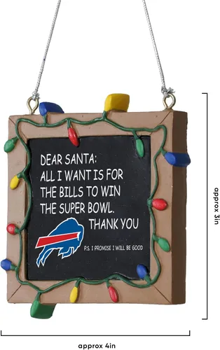 Vista 3 de NFL Resin Holiday Christmas Chalkboard Sign Ornament