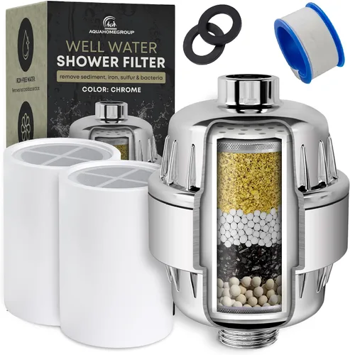Vista 10 de AquaHomeGroup Filtro de ducha para agua libre de cloro (incluye 2 cartuchos) – Elimina impurezas y olores para agua más limpia y fresca – Filtros
