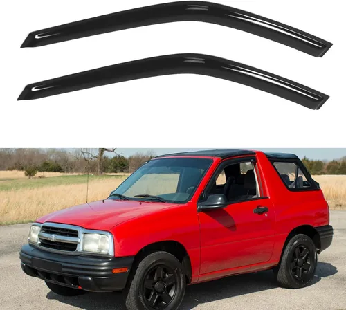 Vista 202 de YQAUTEC - Viseras para ventana, protectores contra la lluvia, compatibles con Subaru WRX 2015-2021, deflectores de viento para ventanas, viseras