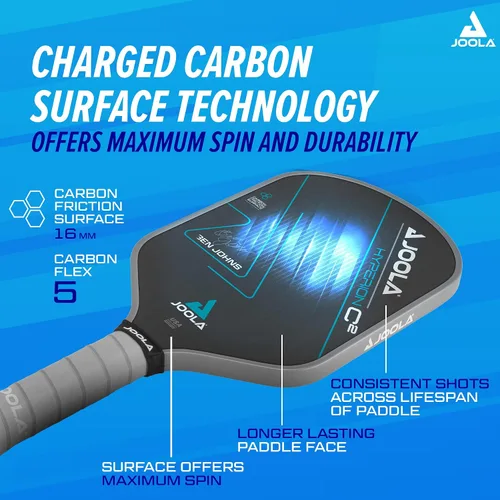 Vista 3 de JOOLA Professional Pickleball Paddles – Charged Surface Technology for Power & Feel – Select Perseus or Hyperion Shape – Fully Encased Carbon Fiber