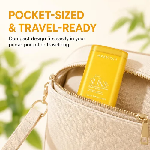 Vista 12 de Protector solar SPF 50+ en barra para cara y cuerpo, tamaño de viaje Protección solar Protector solar ligero y no graso con fácil aplicación