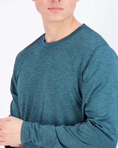Vista 3 de Paquete de 4unidades camisetas Dry-Fit de manga larga para hombre que absorben la humedad, con protección solar ultravioleta, camiseta deportiva