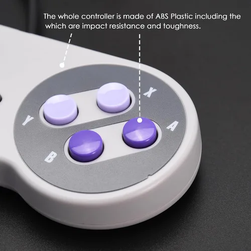 Vista 3 de iNNEXT 2 Pack Wired SNES Gamepad, SNES Controller Fully Compatible with Original SNESSFC - Plug and Play (GrayPurple)