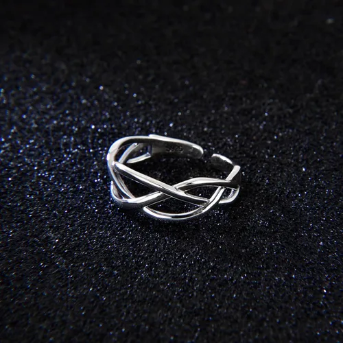 Vista 32 de CANDYFANCY Anillo de nudo celta de plata de ley 925 abierto para el dedo medio nudillo para mujer, tamaño ajustable 4-7