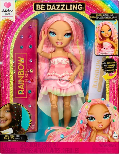 Vista 12 de Rainbow High Be Dazzling Muñecas de moda - Adeline Rose (Rosa) con herramienta Bedazzler y Gemas brillantes